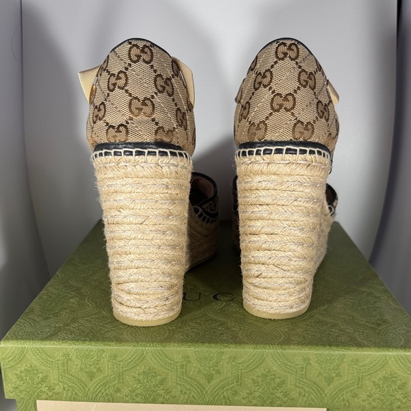 Gucci Tan and Brown Espadrille Wedges - Picture 3 of 4